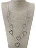 N03765   BEADED HEART  SNAKE CHAIN NECKLACE