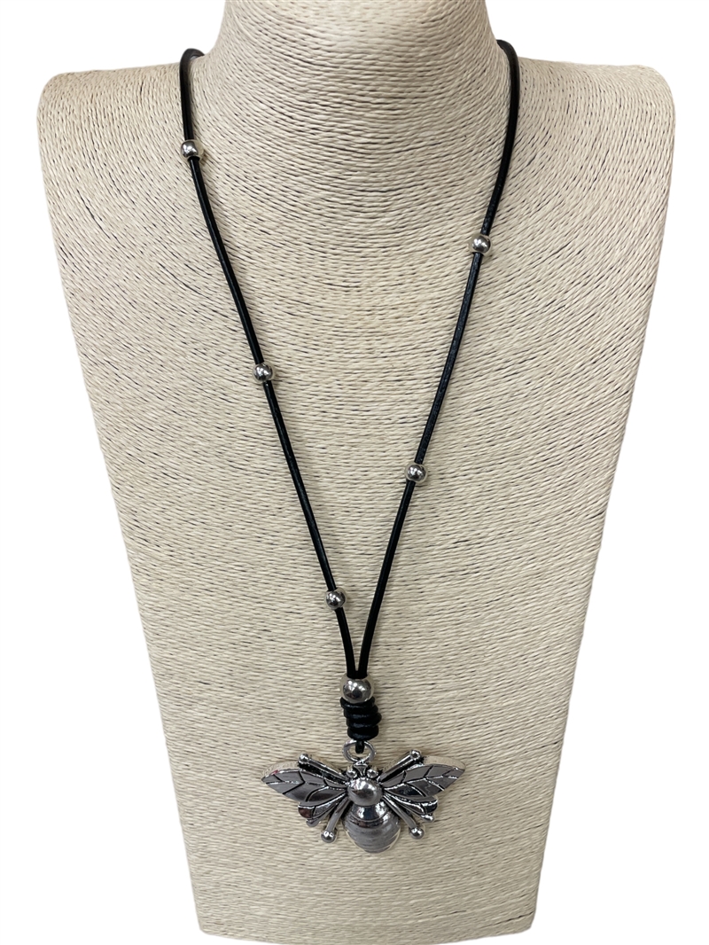 N09658  SMALL BUMBLE BEE LONG NECKLACE