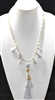 N6292 CRYSTAL BEADED LONG TASSEL NECKLACE