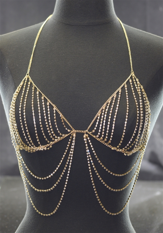 N6702 DRAPE RHINESTONE BRALETTE