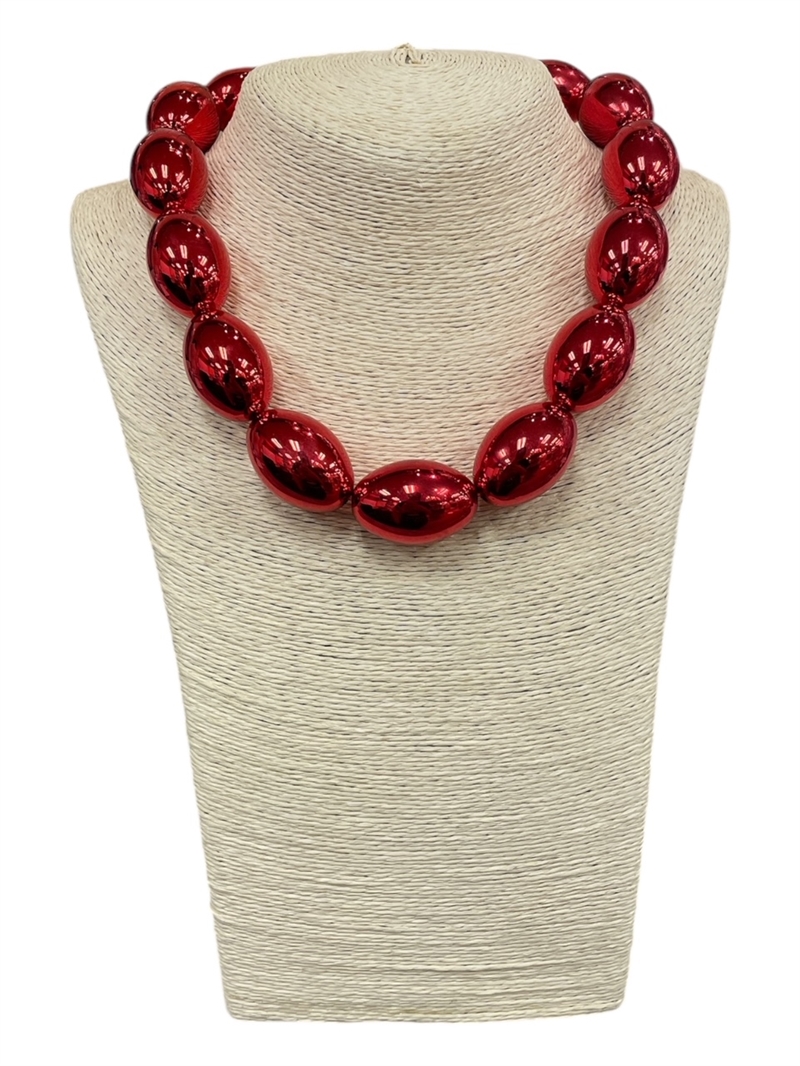 N6CMR RED CHUNKY NECKLACE