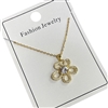 N8F11 RHINESTONE FLOWER NECKLACE