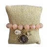 NDB4903 ANGEL & PEARL SOFT ROSE BEADED BRACELET