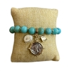 NDB4903 ANGEL & PEARL SOFT TURQUOISE BEADED BRACELET