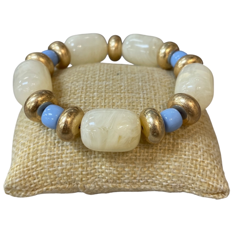 NDB4909 MULTI BEADED ACRYLIC STRETCH BRACELET
