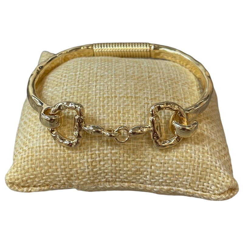 NDB4939 HAMMERED U LINK HINGE BRACELET