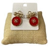 NDE4876 COLORFUL GOLD COIN STUD EARRINGS