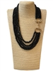 NDN8198 ACRYLIC BEADED LAYERED LONG NECKLACE