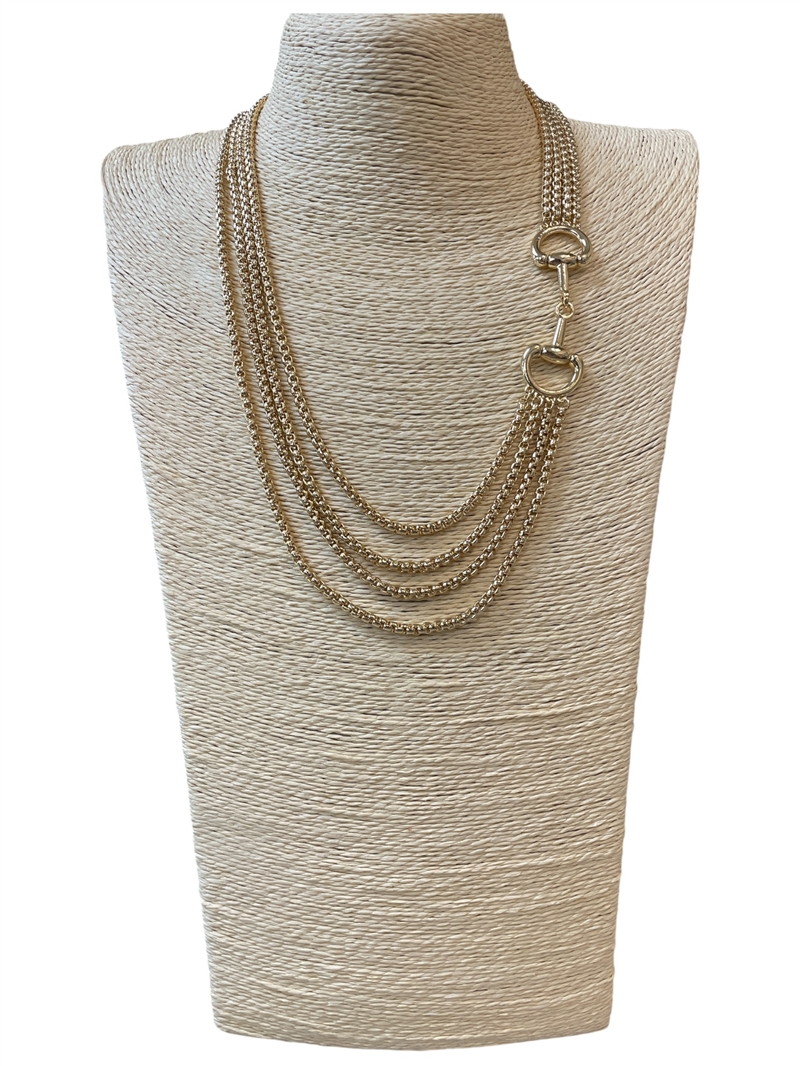 NDN8230 MULTI LAYERED "U" PENDANT CHAIN LONG NECKLACE