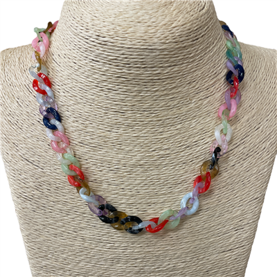 NJ70663  MULTI COLOR  ACRYLIC SHORT NECKLACE