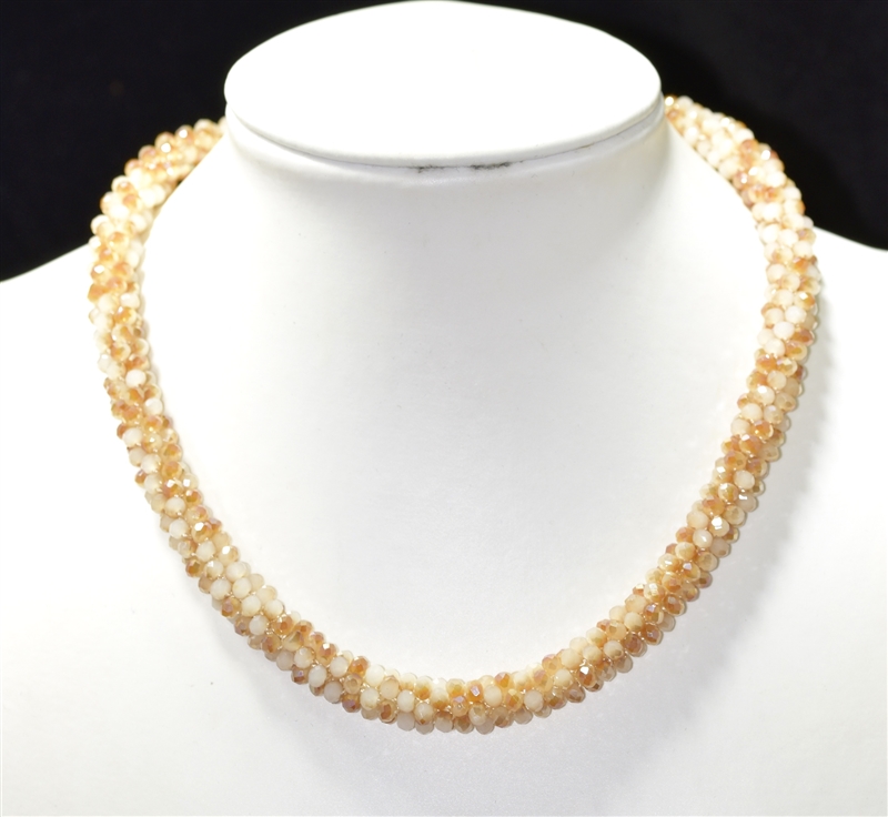 NK0014 KNITTED SMALL CRYSTAL BEADS SHORT NECKLACE