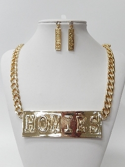 NKF07666 HOMIES CHAIN NECKLACE SET