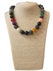 NLN7918ML  MULTI ACRYLIC BALL NECKLACE