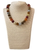 NLN7919B  12MM BROWN MULTI COLOR  ACRYLIC BALL NECKLACE