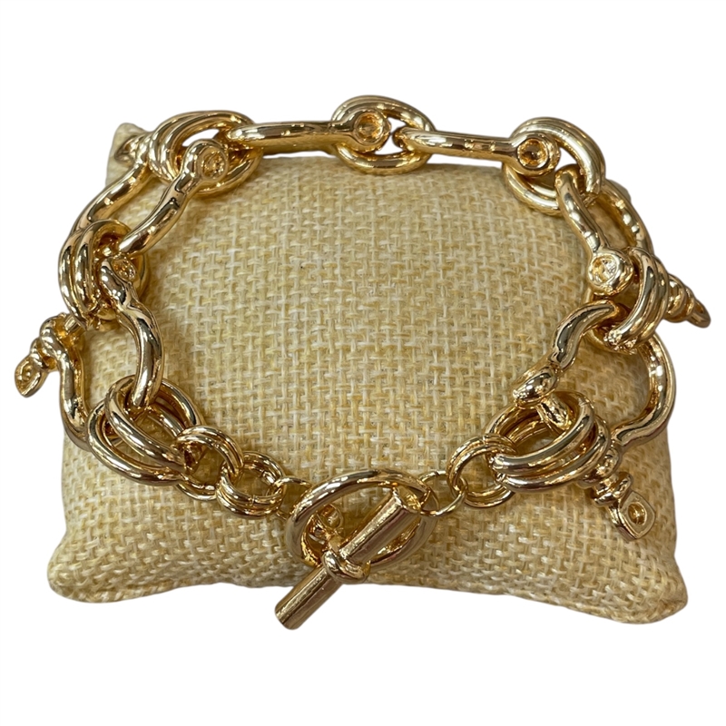 NNB4888 STATEMENT CHUNKY U LINK TOGGLE BRACELET