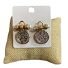 NNE4843 TWO TONE COIN STUD EARRINGS
