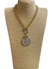 NNN8030  TWO TONE  COIN SHORT NECKLACE