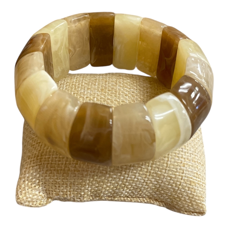 NOB4855  NATURAL ACRYLIC STRETCH CHUNKY BRACELET