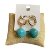 NOE4820  ACRYLIC BALL HOOP EARRINGS