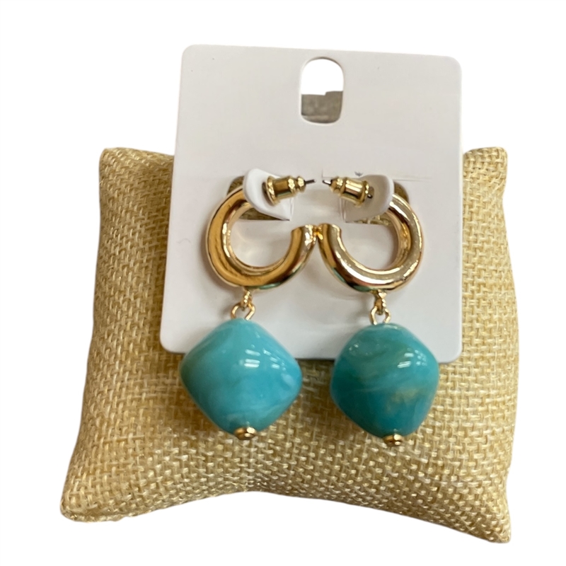 NOE4820  ACRYLIC BALL HOOP EARRINGS