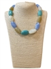 NON7999 ACRYLIC MULTI TONE BEADED SHORT NECKLACE
