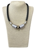 NP0016 TWO TONE CYLINDERS SHORT NECKLACE