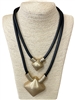 NP0104  MATTE GOLD DIAMOND SILICONE CORD SHORT NECKLACE