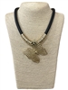 NP0109  BUTTERFLY  SILICONE CORD SHORT NECKLACE