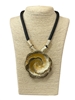 NP0121 GOLD ROSE SILICONE CORD SHORT NECKLACE