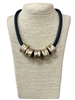 NP0130 HAMMERED RINGS SHORT NECKLACE