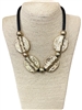 NP0149-1 HAMMERED CIRCLES  SILICONE CORD SHORT NECKLACE