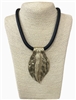 NP0172  LEAF SILICONE CORD SHORT NECKLACE