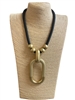 NP0227   OVAL  SILICONE CORD SHORT NECKLACE