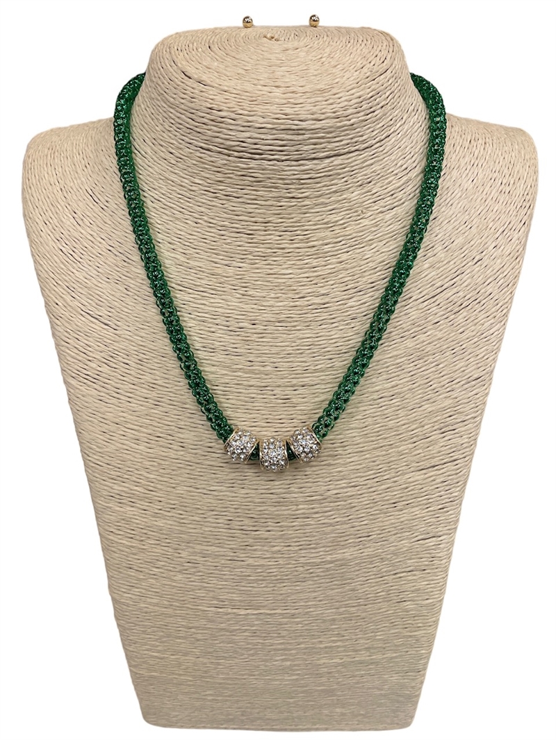 NS1038 SNAKE CHAIN NECKLACE AND STUDS SET
