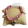 NUB4804  HEART CHARMS FABRIC BRACELET