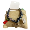NUB4805 HEART CHARMS FABRIC BRACELET
