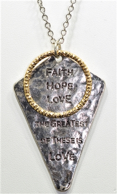 ON1752 HAMMERED INSPIRATIONAL NECKLACE