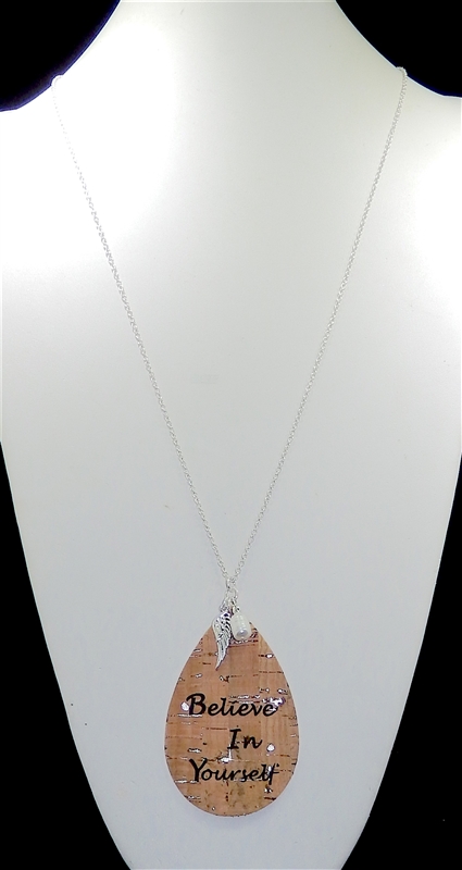 ON2224 "BELIEVE IN YOURSELF" CORK NECKLACE
