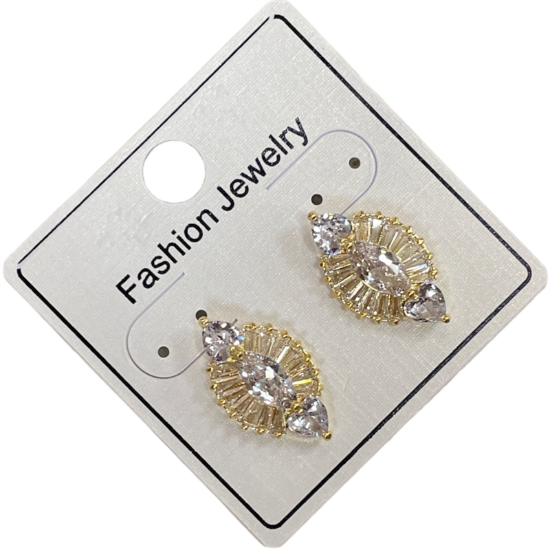 OV295 BAGUETTE  OVAL EARRINGS