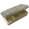 P106AB  SMALL AB  RHINESTONE 3 COMPARTMENT PILL CASE