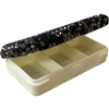 P106BK  SMALL BLACK  RHINESTONE 3 COMPARTMENT PILL CASE
