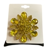 P1189  YELLOW  RHINESTONE  PIN BROOCH