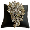 P1246G  AB GOLD FLOWER RHINESTONE PIN BROOCH