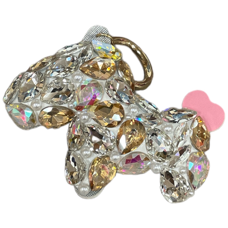 P12CP  CHAMPAGNE STONE  PONY  KEYCHAIN