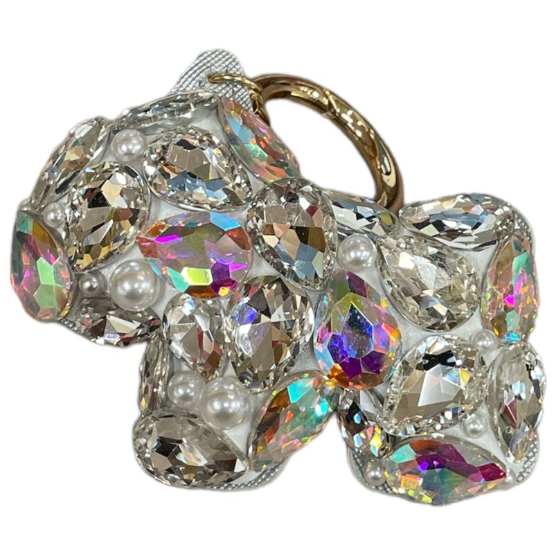 P12SLV  SILVER AB  PONY STONE KEYCHAIN