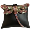 P1345P  PINK RHINESTONE DRAGONFLY PIN BROOCH