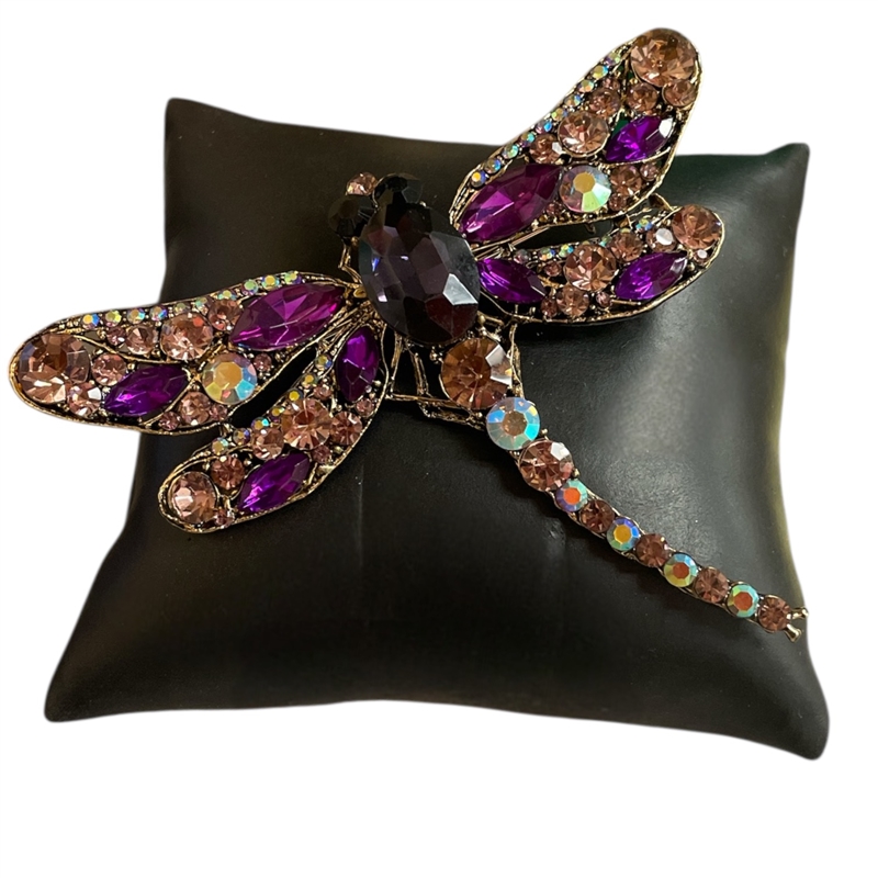 P1345PR   PURPLE LARGE DRAGONFLY PIN BROOCH