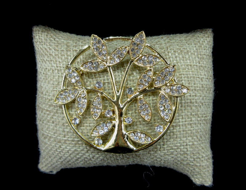 RHINESTONE TREE BROOCHES