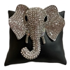 P1378S SILVER RHINESTONE ELEPHANT HEAD PIN BROOCH