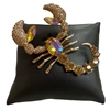 P1426C CHAMPAGNE SCORPION RHINESTONE PIN BROOCH